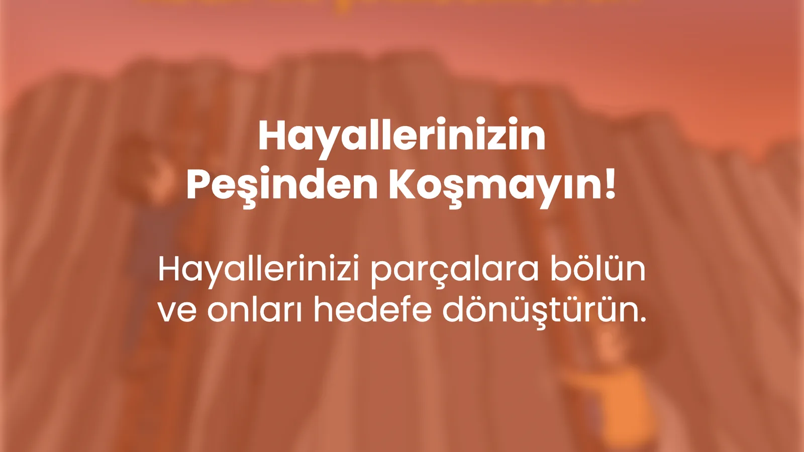 Turuncu zeminde başlık ve alt başlık.