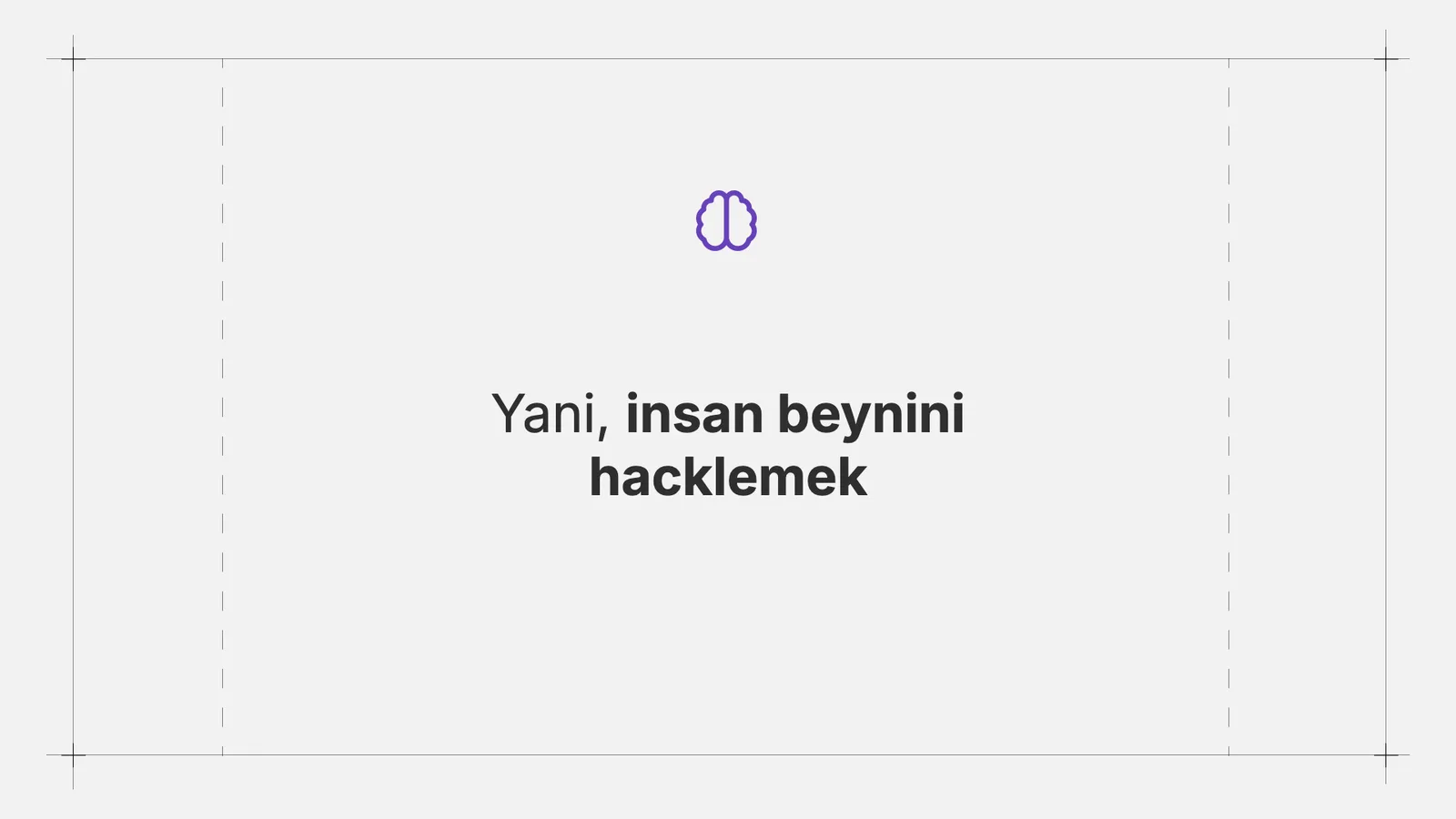 Beyin ikonu ve 'insan beynini hacklemek' cümlesi.