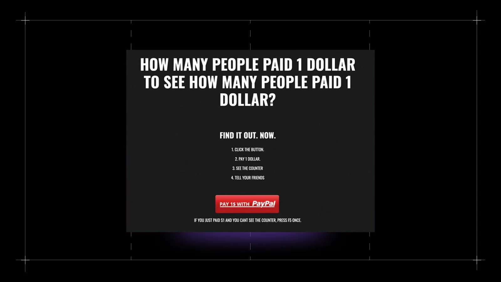 'How many people paid 1 dollar to see how many people paid 1 dollar?' sayfasının ekran görüntüsü.