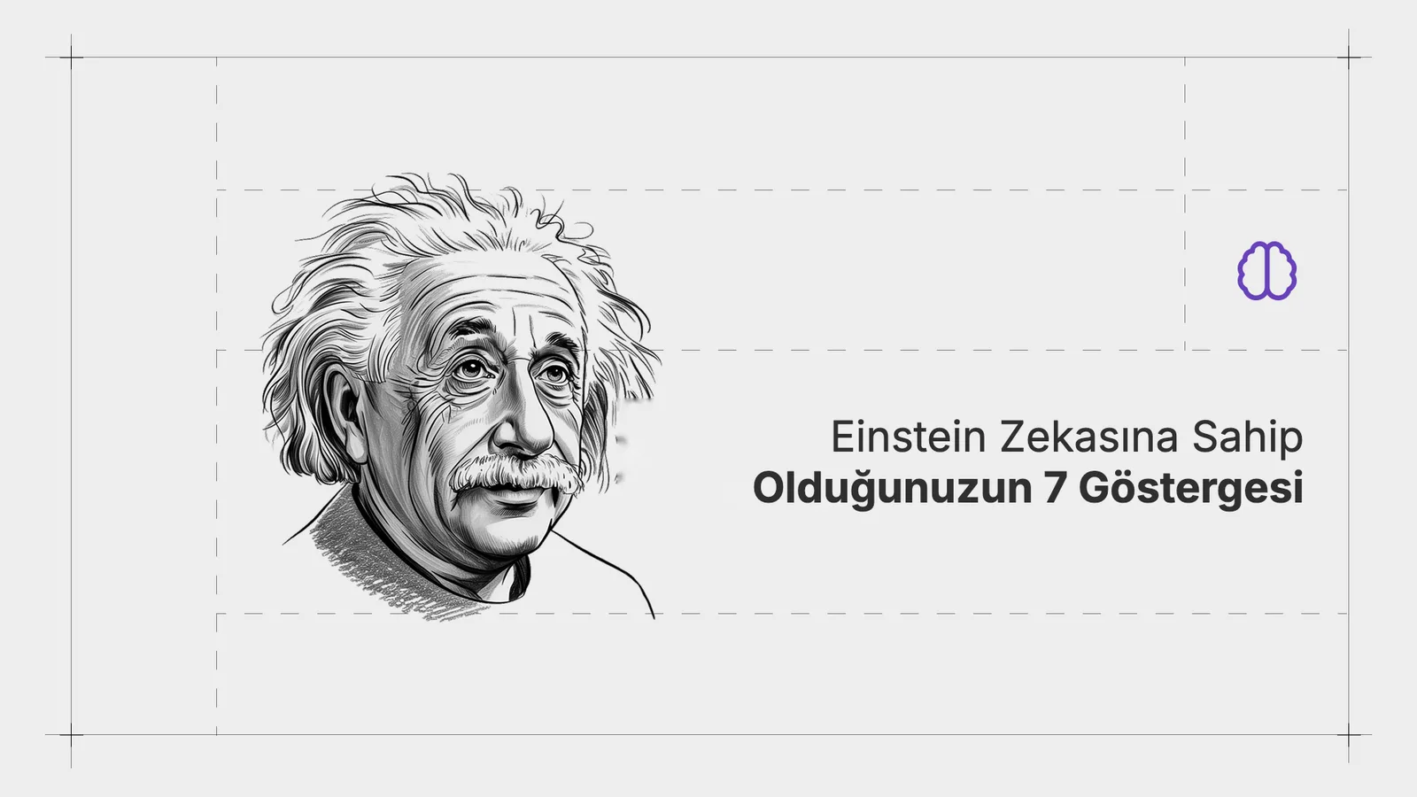 Einstein çizimi ve başlık.