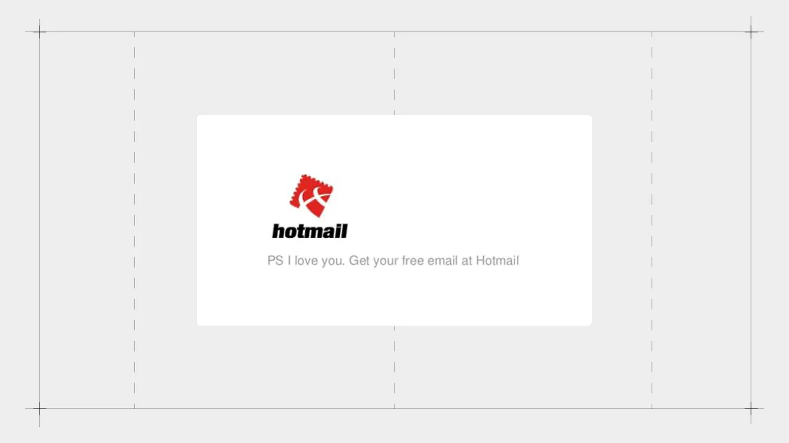Hotmail logosu ve 'PS I love you' imzası.