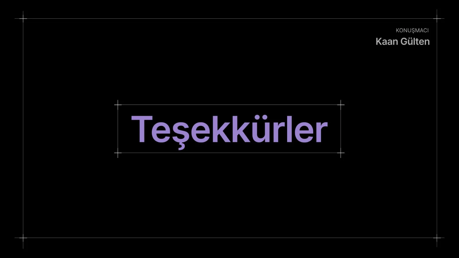 Koyu zeminli teşekkür slaydı.