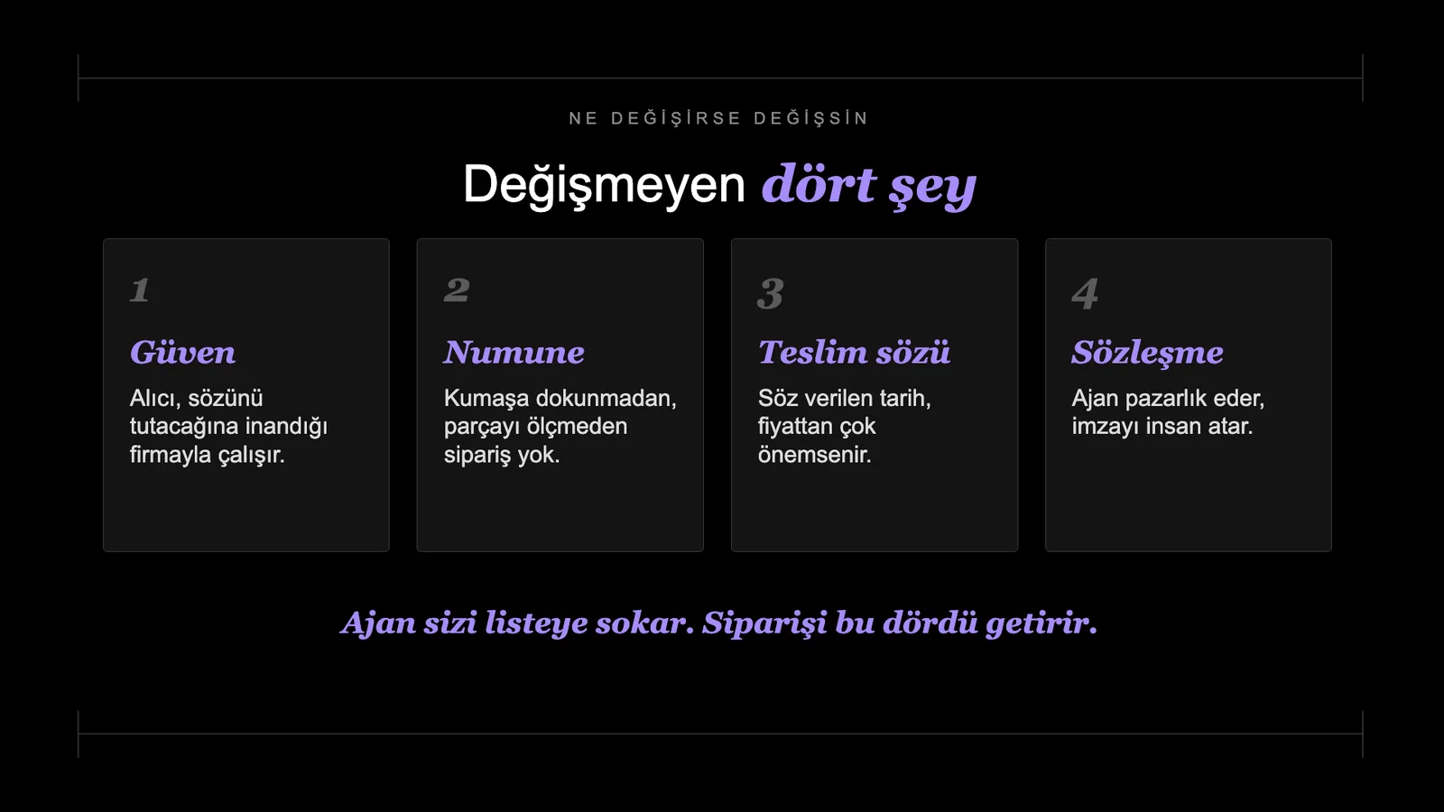 Slayt 58: Değişmeyen dört şey.